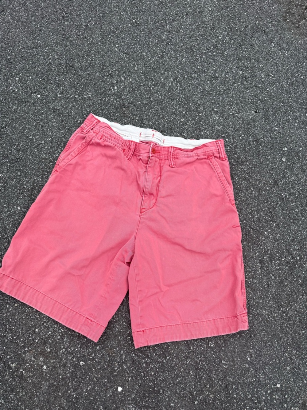 Ralph Lauren White and Coral Relaxed-Fit Polo Shorts